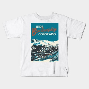 Breckenridge Vintage Snowboarding Poster Kids T-Shirt